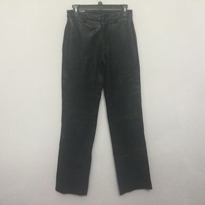 Pelle Studio Wilsons Black 100% Leather Pants Size 28 Straight Leg Western